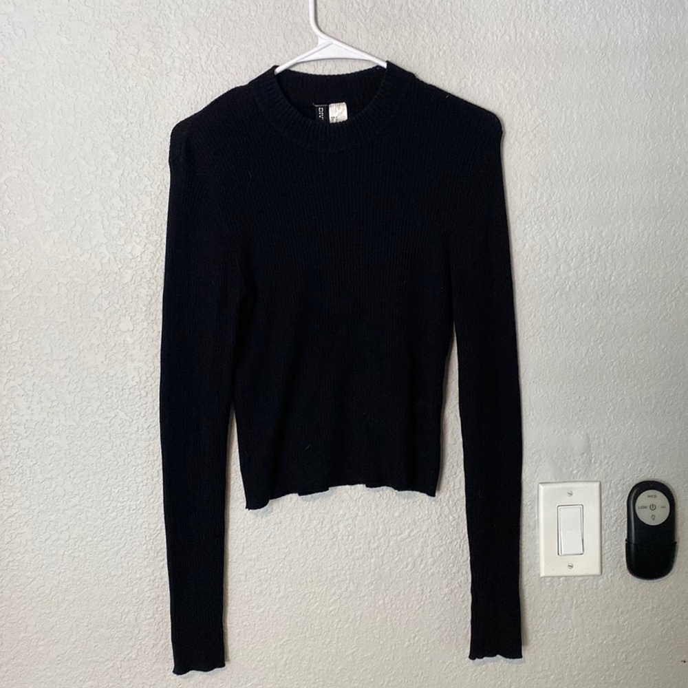 Mock Neck Black Sweater